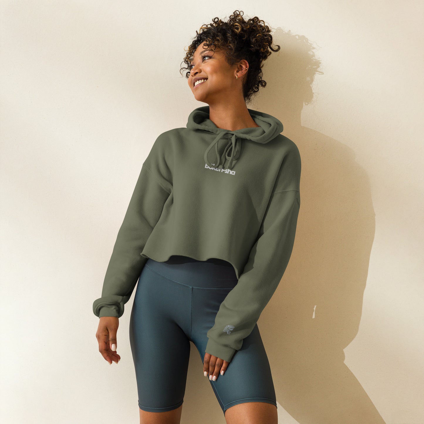 Sweat à Capuche Crop-Top Bōken-sha - Logos brodés.